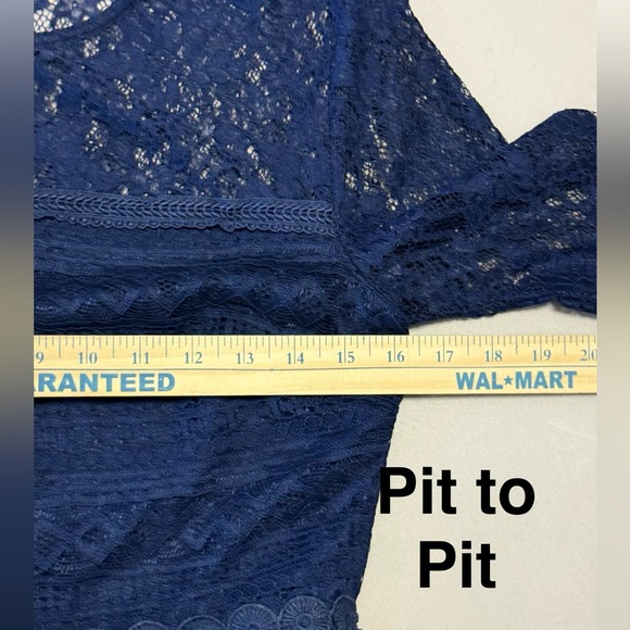 City Triangles Navy Lace Long Sleeve Dress - Picture 6 of 11